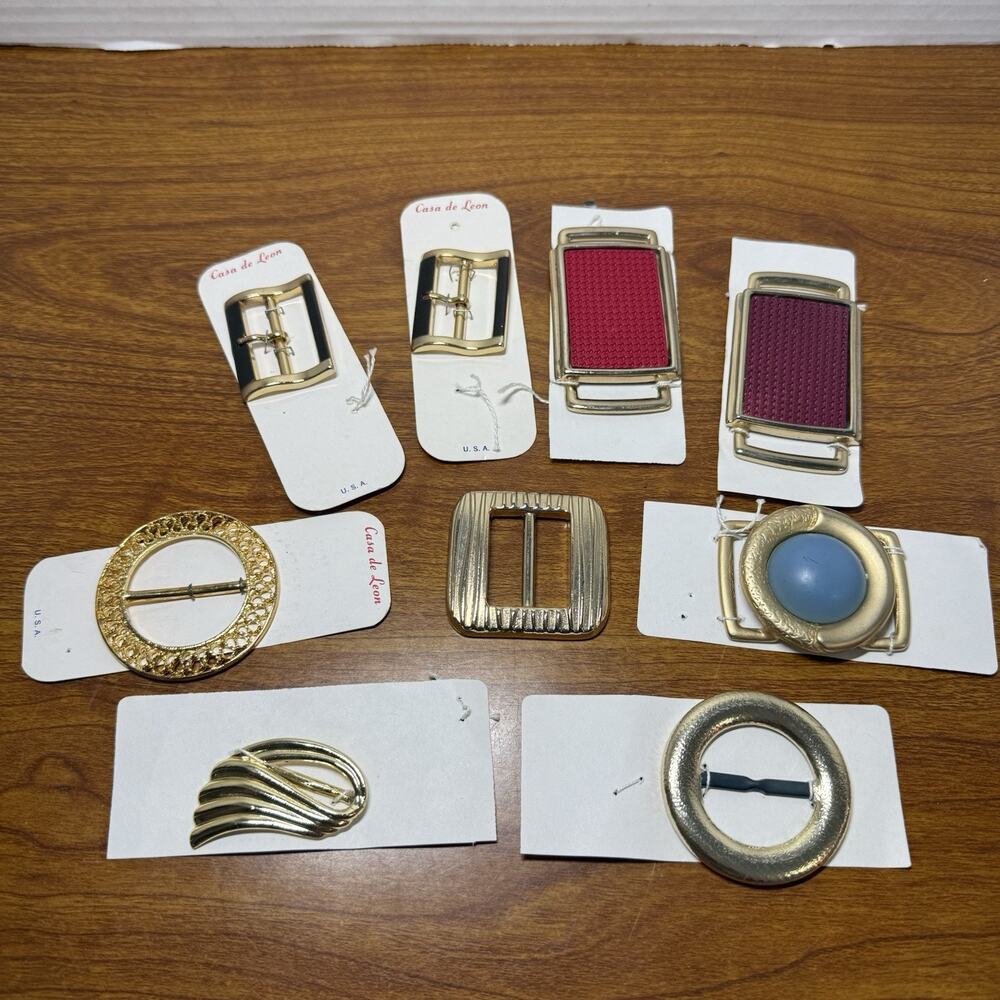Belt Buckles Scarf Slides Lot - Vintage Nos Craft